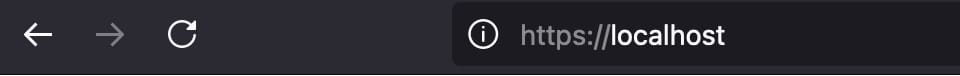 Browser navigation bar with localhost address, displaying back, refresh icons and https url.