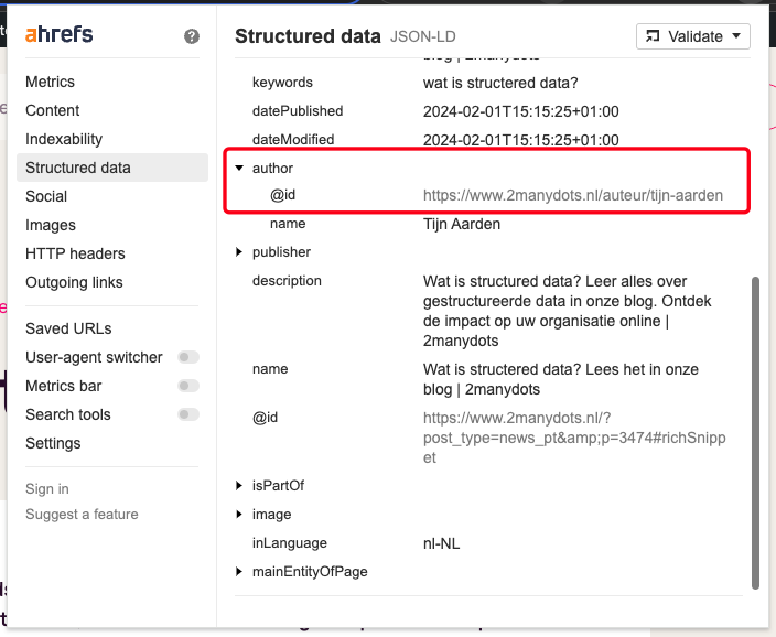 ahrefs structured data. Kenniscentrum