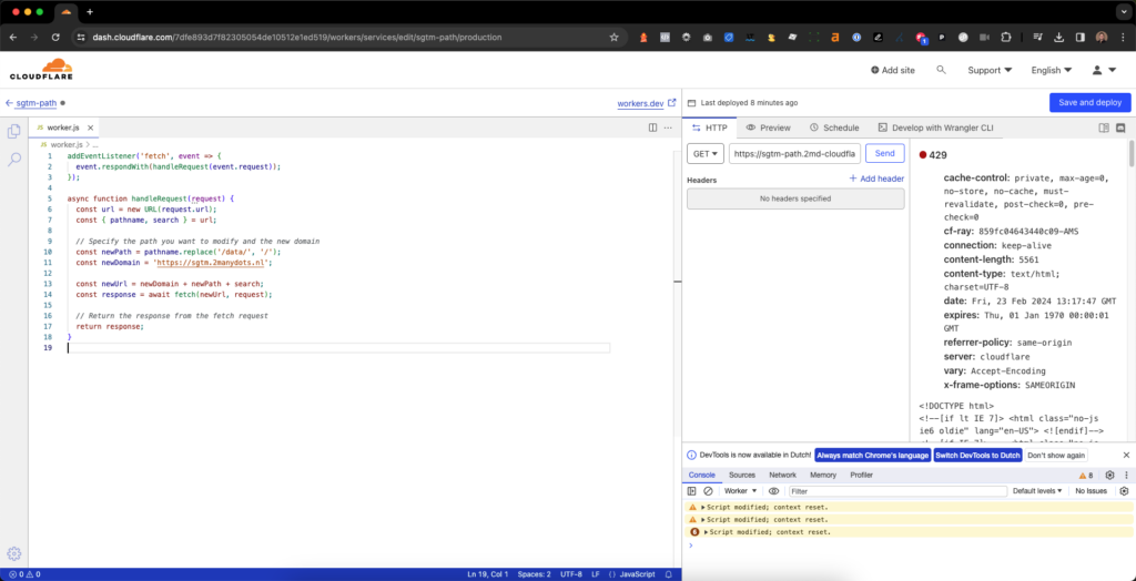 Screenshot 2. Here's how to load server side tagging via a path into your website