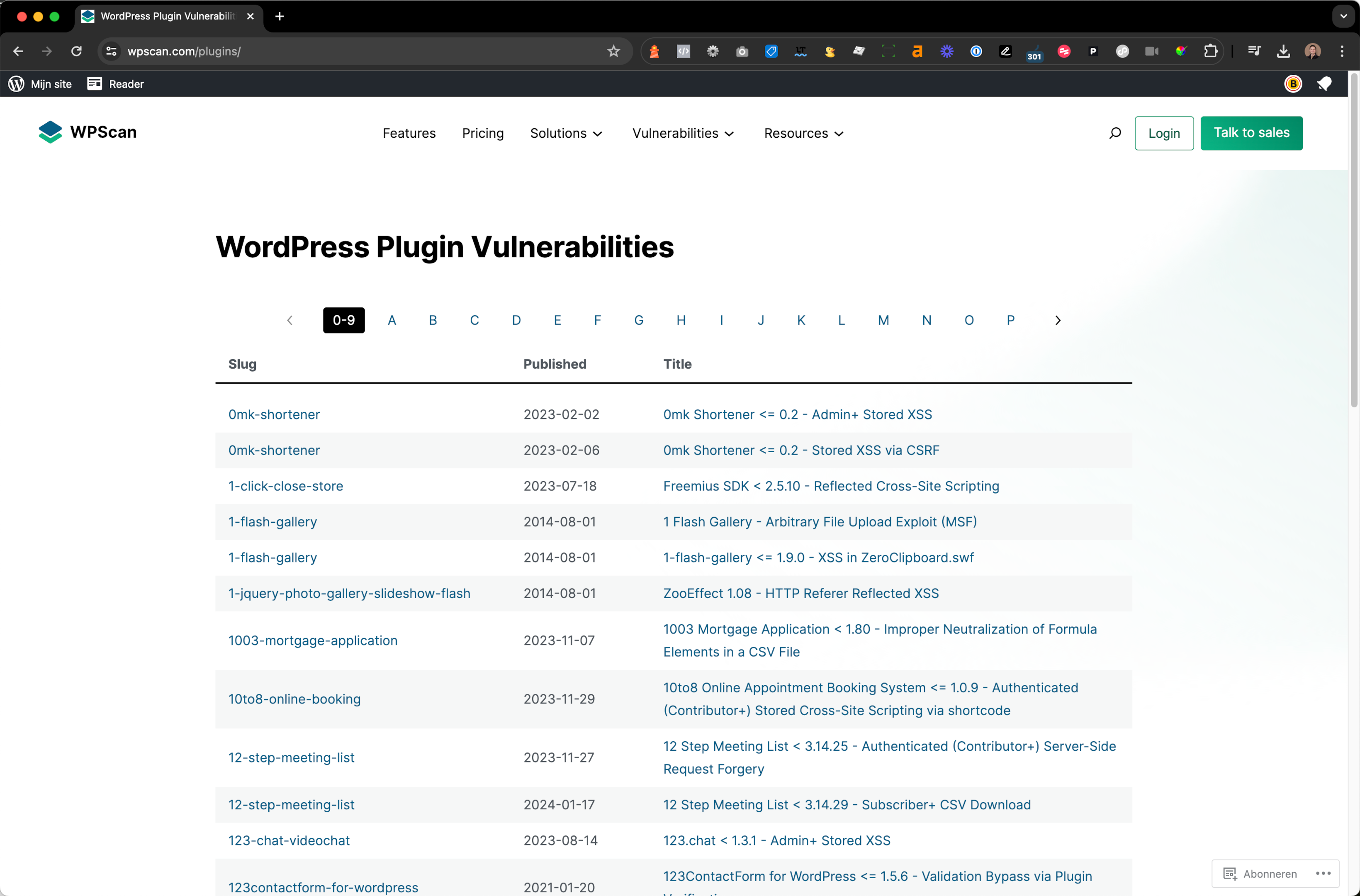 Wpscan helps a wordpress site find weaknesses