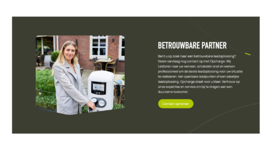 Woman using an Opcharge charging station, reliable partner for EV charging solutions. Contact us for sustainable future.